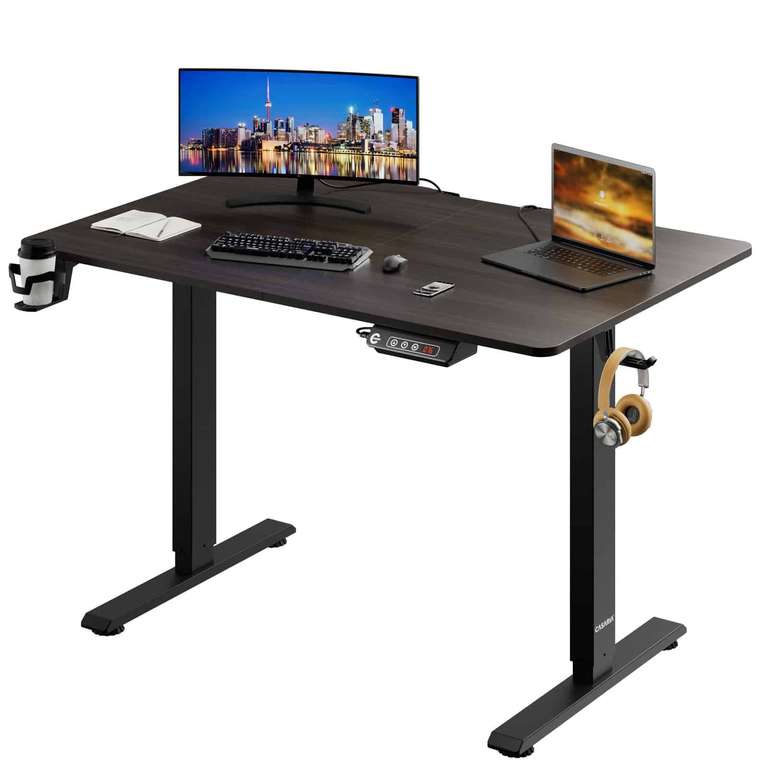 Höhenverstellbarer Schreibtisch Braun 110x60x73-118cm