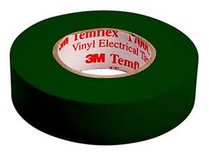 [Prime] 3M Temflex TGRU1510 Temflex 1500 Vinyl Elektro-Isolierband, 15 mm x 10 m, 0,15 mm, grün