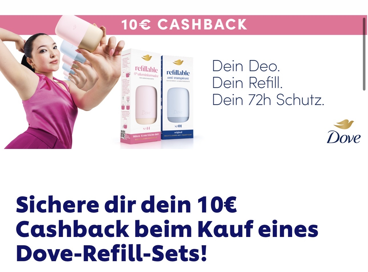 [Teil-gzg] 10 € Cashback auf Dove Refill-Sets
