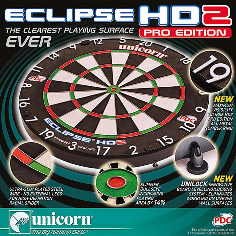 [Decathlon] Unicorn Steel Dartscheibe - Eclipse Pro HD2