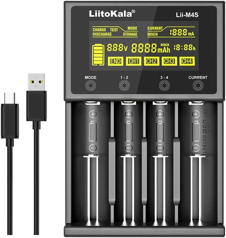 [Aliexpress] LiitoKala Lii-M4S Akku / Batterie Ladegerät (mit LCD Display - Test der Batteriekapazität) [personalisiert]