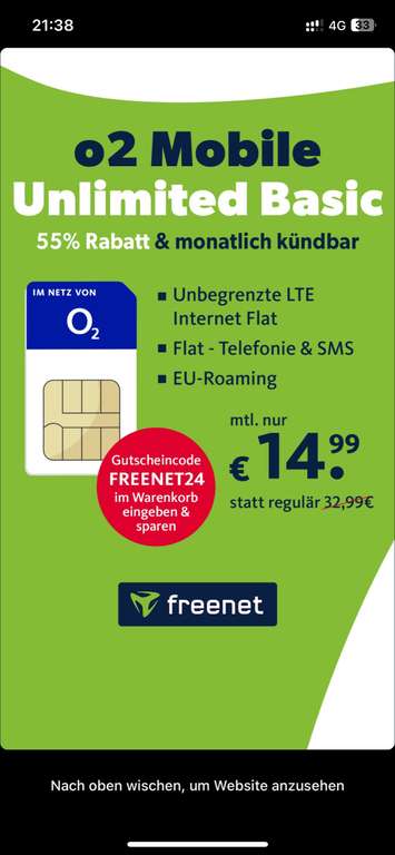 Freenet Unlimited Vertrag für 14,99€