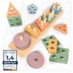 Sweety Fox Montessori Spielzeug ab 1 Jahr - Holz Sortier & Stapelspielzeug, Aktivitäts & Entwicklungsspielzeug (Prime)
