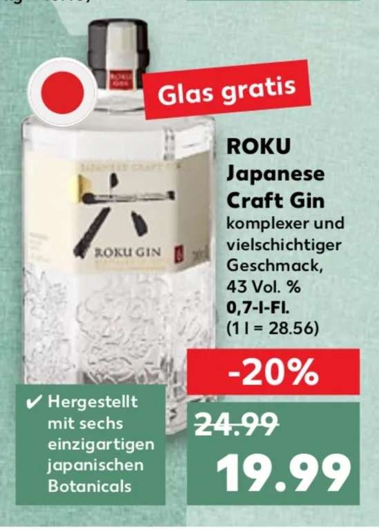 Roku Gin mit Glas - Kaufland (Bundesweit ?)