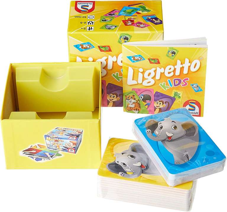 Schmidt Spiele 01403 - Ligretto Kids, 2-5 Spieler ab 5 Jahren, ca 10 Min. Spielzeit | 150 Karten | Kartenspiel [Prime]
