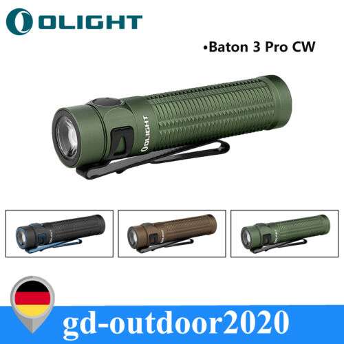 Olight Baton 3 Pro Cold White Taschenlampe OD Green 1500 Lumen