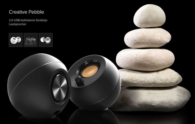 Creative Pebble - 2.0 USB-betriebene Desktop-Lautsprecher (Schwarz und Weiß)