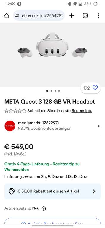 Meta Quest 3 128gb+ Asgards Wrath 2