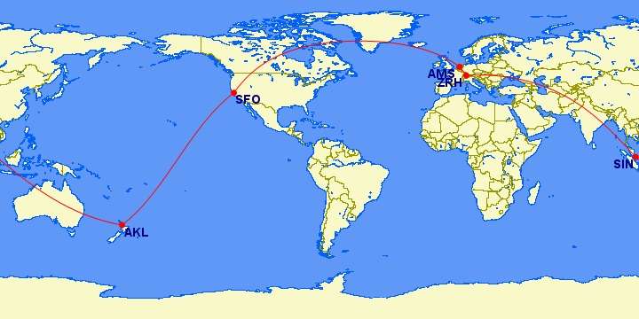Flüge: Einmal rund um die Welt (RTW) ab Amsterdam, inkl. Gepäck, ostwärts oder westwärts möglich