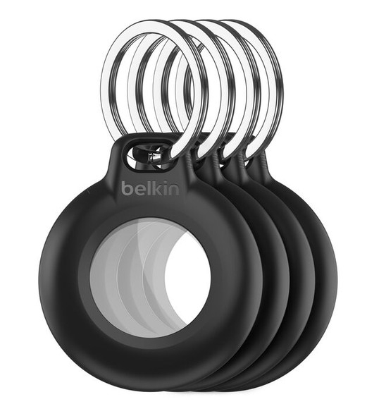 [Amazon Prime] Belkin Secure Holder mit Schlüsselanhänger für das Apple AirTag (4er Pack | Schwarz | Wasserfest)