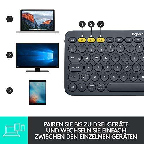 (prime Day) Logitech K380 Kabellose Bluetooth-Tastatur, Multi-Device & Easy-Switch Feature, Windows- und Apple-Shortcuts