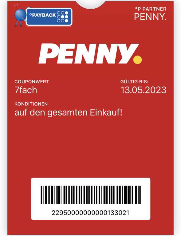 [Payback] 2x 7fach Punkte bei Penny ab einem Einkaufswert von 2€ | gültig bis zum 13.05.2023