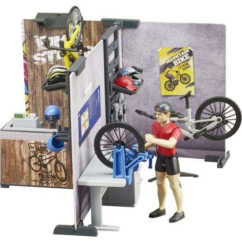 Bruder bworld 63120 Fahrradshop/Werkstatt, mit 2 Fahrrädern und Spielfigur, Maßstab 1:16 [Rofu Abholung/Versand+4,95€]
