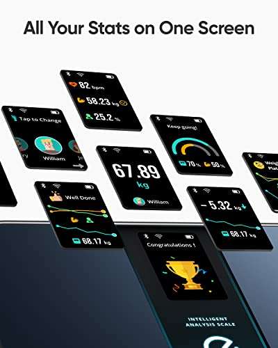 eufy by Anker WLAN Fitness Tracking Smart Scale P3, digitale Körperwaage mit 16 Messwerten, Herzfrequenz, BMI, Bluetooth, mit App