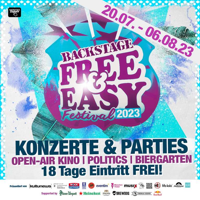 [LOKAL München] Freier Eintritt FREE & EASY Festival 2023