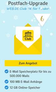 [Web.de/Gmx.de] 1 Jahr Web.de Club für 1 Euro oder GMX TopMail für 0,99 Euro (FreeMail-Account!)