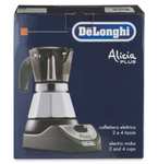 De'Longhi EMKP42.B Alicia PLUS - Elektrische Moka-Kaffeemaschine, 450 W, 2-4 Tassen, Kunststoff, Schwarz / Silber Black