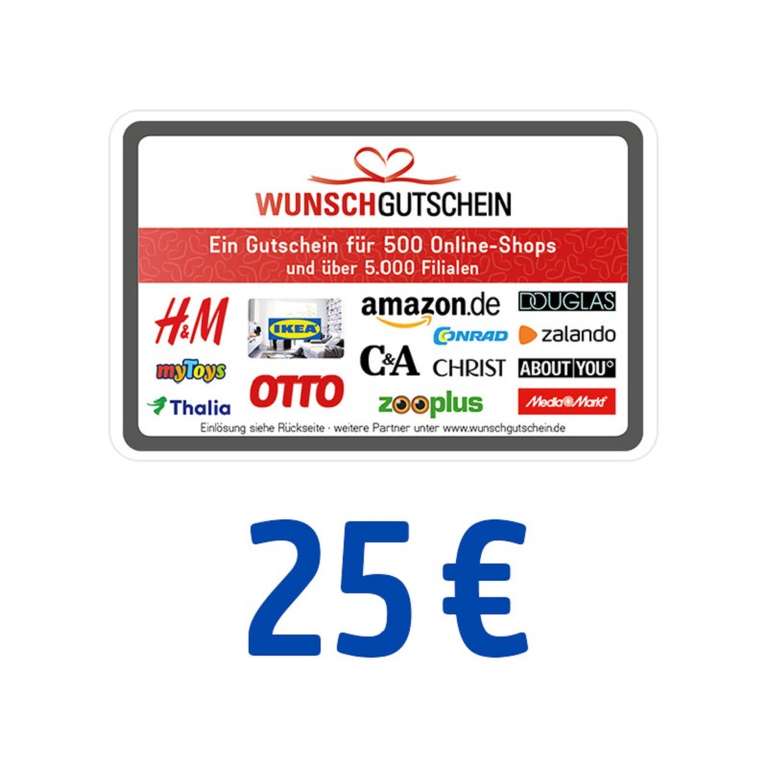 Payback Guthaben einlösen: 25€ Wunschgutschein für 2199 Punkte (21,99€)