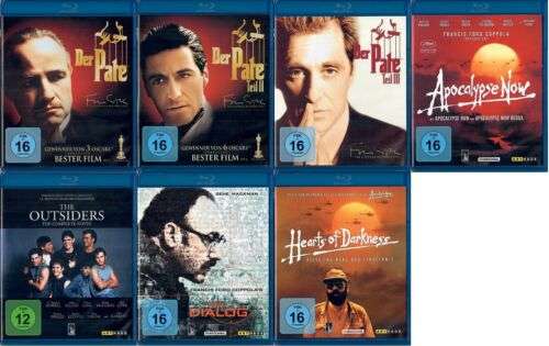 Der Pate Teil 1-3 + Apocalypse Now Redux + The Outsiders + Der Dialog + Hearts of Darkness 7 Blu Ray set