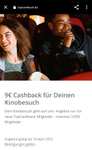 (Personalisiert) 9€ Cashback für Kinoticket Top Cashback SNAP & SAVE