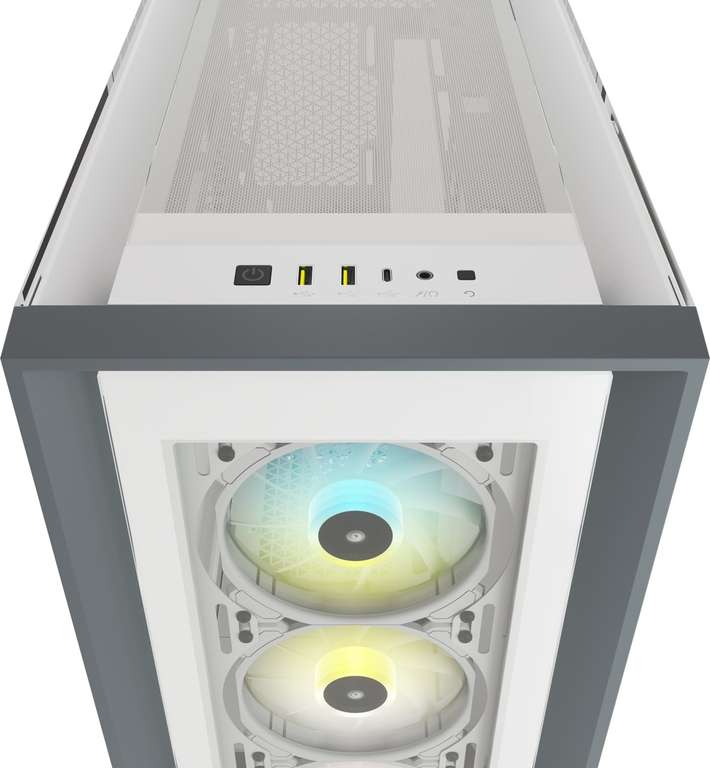 Corsair iCue 5000X RGB PC-Gehäuse (67l, bis ATX, 3x 120mm RGB-Lüfter vorne, optional oben/seitlich, Glas-Front & -Seitenteil, USB-C)