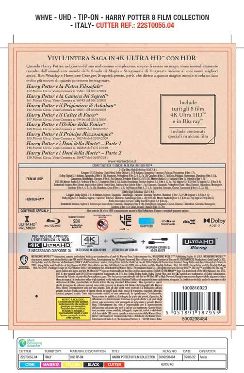 [Amazon.it] Harry Potter Travel Art Edition - 4K Bluray Komplettbox - Teil 1 bis 8 - deutscher Ton bis auf den letzten Teil