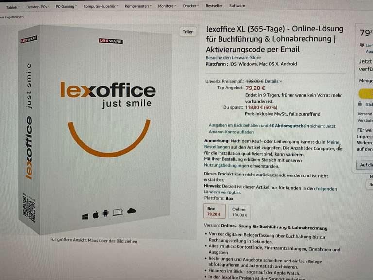 Lexoffice XL 365 Tage Lizenz Download -