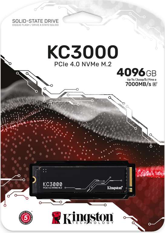 Kingston KC3000 PCIe 4.0 NVMe SSD 4TB, M.2