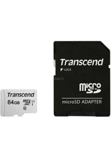 Transcend 64GB micro SDXC/SDHC Speicherkarte Class 10, UHS-I mit Adapter [Amazon]