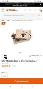 WMF Steakbesteck 2×12 Teilig in Holzkiste (Müller Abholung) und Füllartikel um über 50€ zu kommen