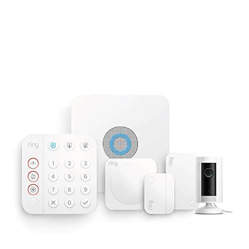 Ring Alarm Kits mit Cam reduziert | z.B. Ring Alarm 5-teiliges Kit (2. Gen.) mit Ring Indoor Cam für 169,95€
