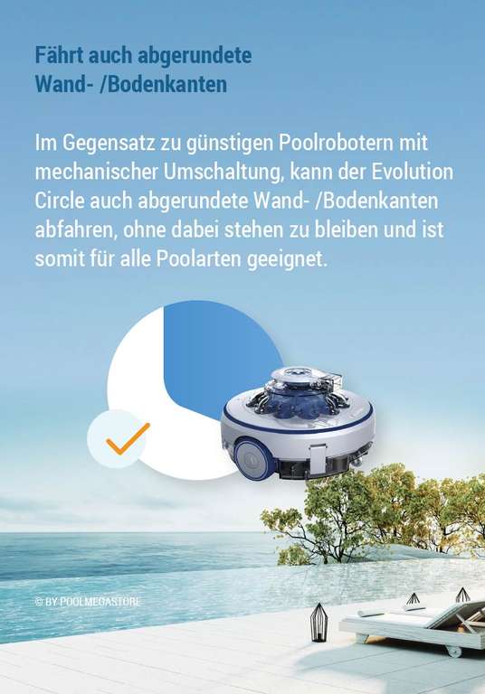 Poolroboter Evolution Circle Pro Akku + Bluetooth Headset