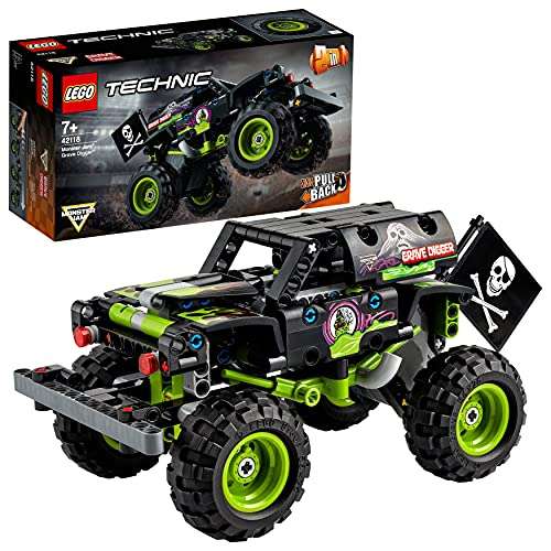 LEGO Technic Monster Jam Grave Digger Truck - Gelände-Buggy 2-in-1 Set, Spielzeugauto mit Rückziehmotor (Abholstation oder Prime)