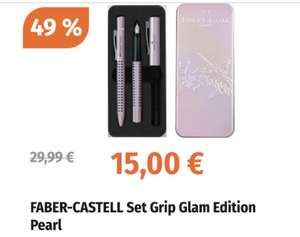 FABER-CASTELL Set Grip Glam Edition Pearl - Füllhalter M + Kugelschreiber + Metalletui - Nur Abholung Filiale