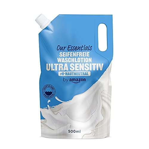 [Prime] by Amazon Seifenfreie Waschlotion Ultra Sensitiv / Mango / Milch & Honig / Ingwer & Zitrone, 500ml (4er-Pack) oder 1,10€ (2er-Pack)