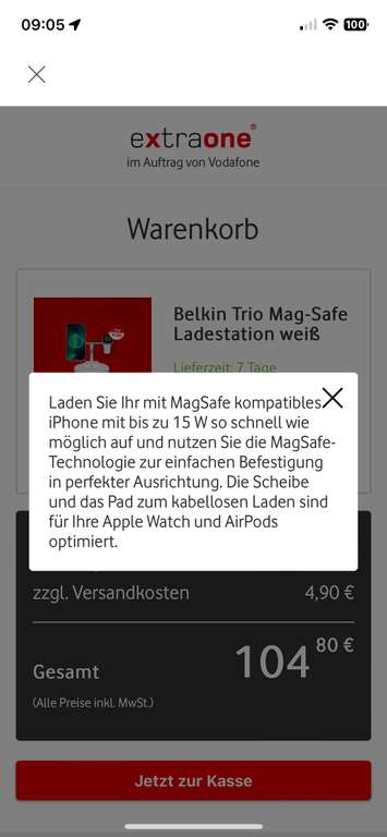 [Vodafone Happy] Belkin BoostCharge Pro Drahtloses 3-in-1-Ladegerät mit MagSafe