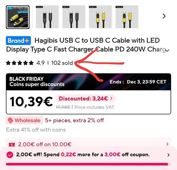 1m Thunderbolt 4 USB-C Kabel Mit LCD-Anzeige – 240W, 40Gbps, 8K 60Hz