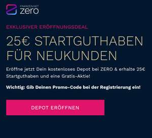 "finanzen.net Zero Depot" 25€ und Gratis-Aktie für Depoteröffnung