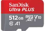 SANDISK Ultra PLUS microSDXC‐UHS‐I‐Karte, Micro-SDXC Speicherkarte, 512 GB, 160 MB/s