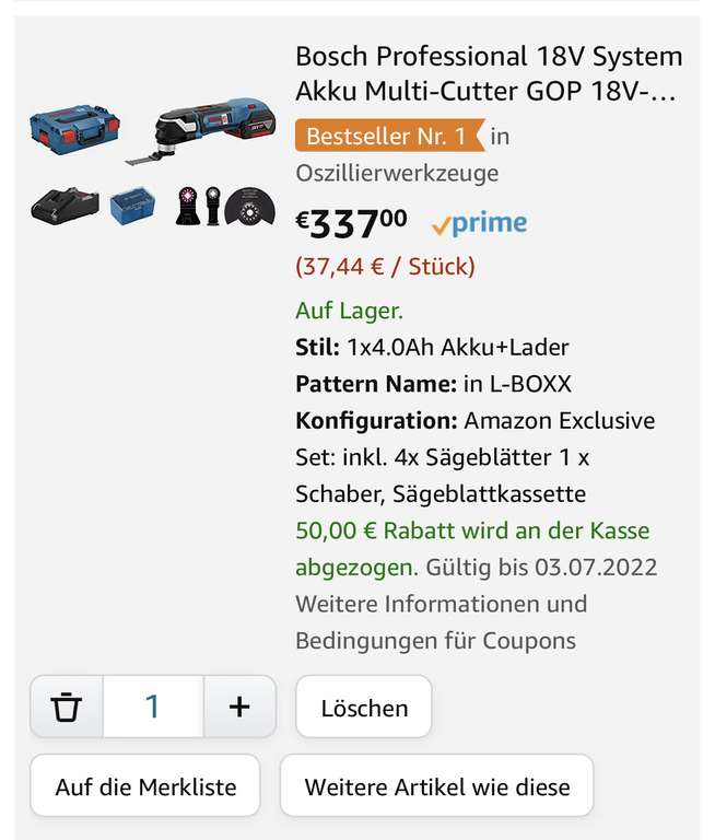 [Amazon] Bosch Geräte mit Rabatt, z.B. Multi Cutter
