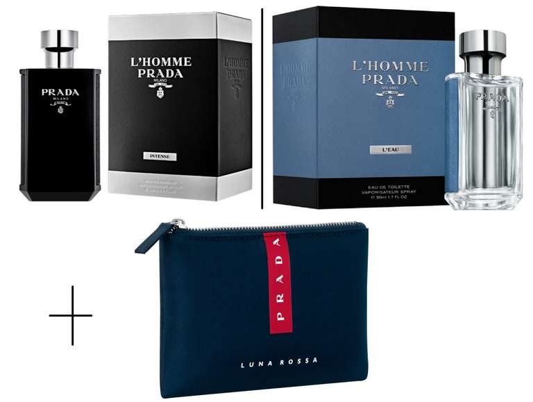 Prada - L'Homme Intense Eau de Parfum oder L'Homme L'Eau de Toilette + gratis Prada Kosmetiktasche | Valentinstag | Flaconi
