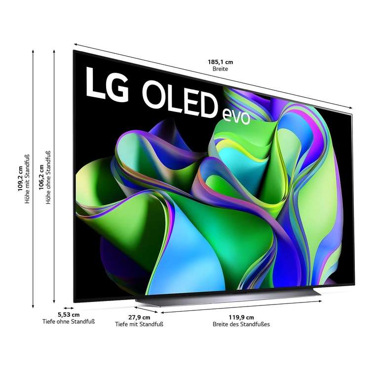 LG OLED83C37LA OLED-Fernseher (210 cm/83 Zoll, 4K Ultra HD, Smart-TV, OLED evo, bis zu 120 Hz, α9 Gen6 4K AI-Prozessor, Twin Triple Tuner)