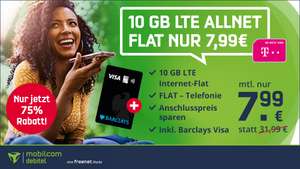 [Telekom-Netz] 10GB green LTE Tarif für 7,99€ / Monat MD mit VoLTE, WLAN Call, Telefon-Flat + keine AG + Barclays Kreditkarte