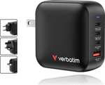 133° - Verbatim Mini GaN Ladegerät mit 100W, Reise Adapter, 4 Anschlüsse für 25,98€ (NBB)