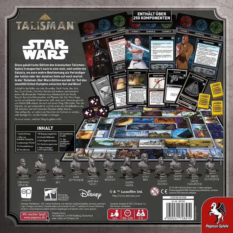 Talisman - Star Wars Edition | Brettspiel für 2 - 6 Personen ab 12 J. | ca. 90 - 120 Min. | BGG: 7.4 / Komplexität: 2.33