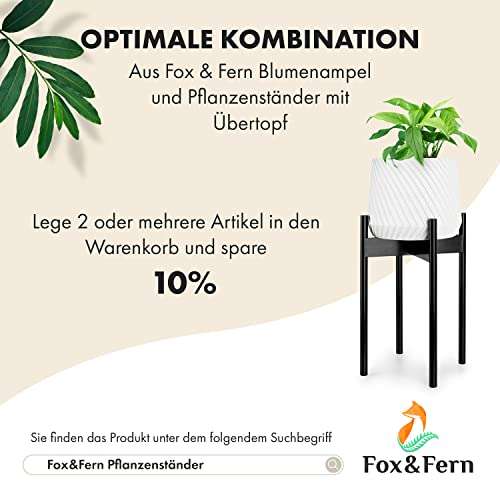Fox&Fern Blumentopf hängend Ø28cm weiß (2er-Set)