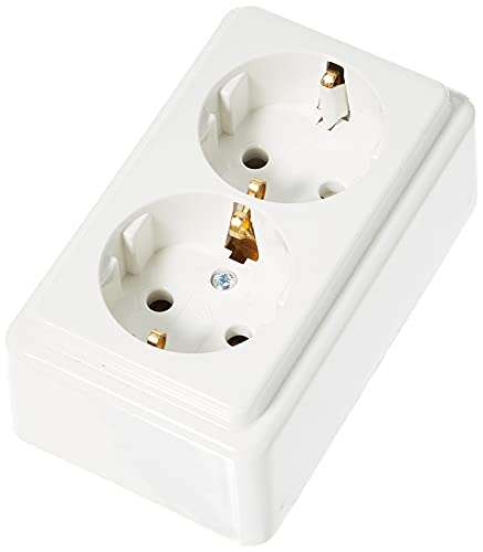[Prime] Kopp Schutzkontakt-Steckdosen Arktis-weiß: 2fach, Aufputz-Steckdose (1fach für 2,95€)