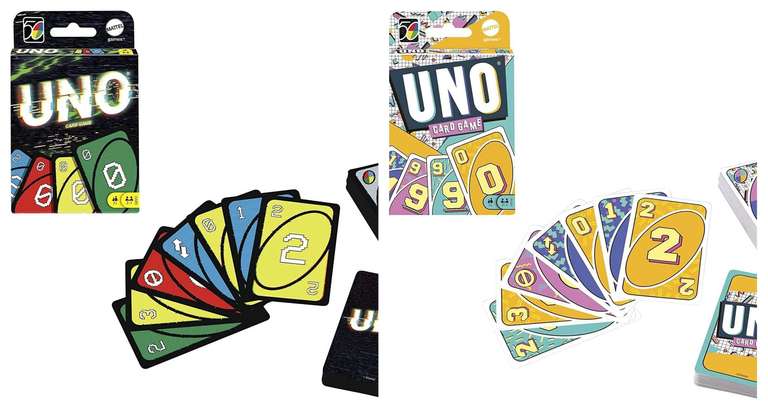 UNO Iconic Series 2000 oder 1990, Kartenspiel mit Jubiläumsdesign (Prime)
