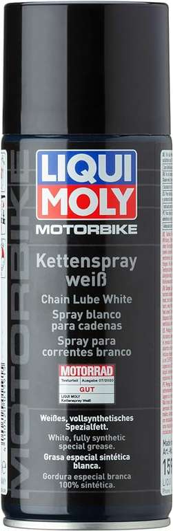 (Prime) LIQUI MOLY Motorbike Kettenspray weiß, 50 ml, Motorrad Haftschmierstoff ohne Kupfer (oder 400 ml für 12,60 € anstelle 14,84 €)