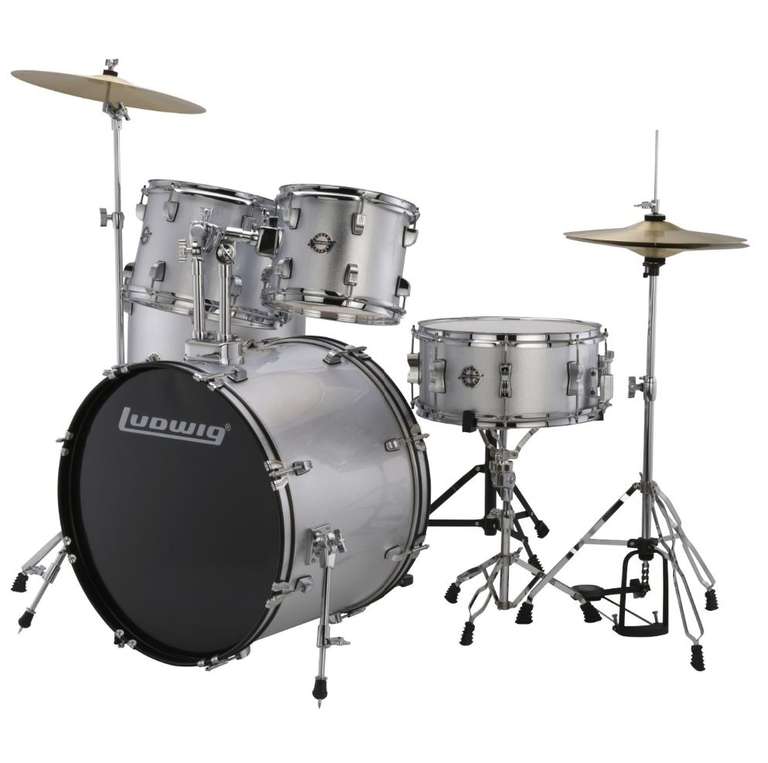 Ludwig Accent Drive, Schlagzeug Komplettset, inkl. Hardware&Becken, m Farbe Rot 411€ | Ludwig Accent Fuse Set, drei Farben 442€